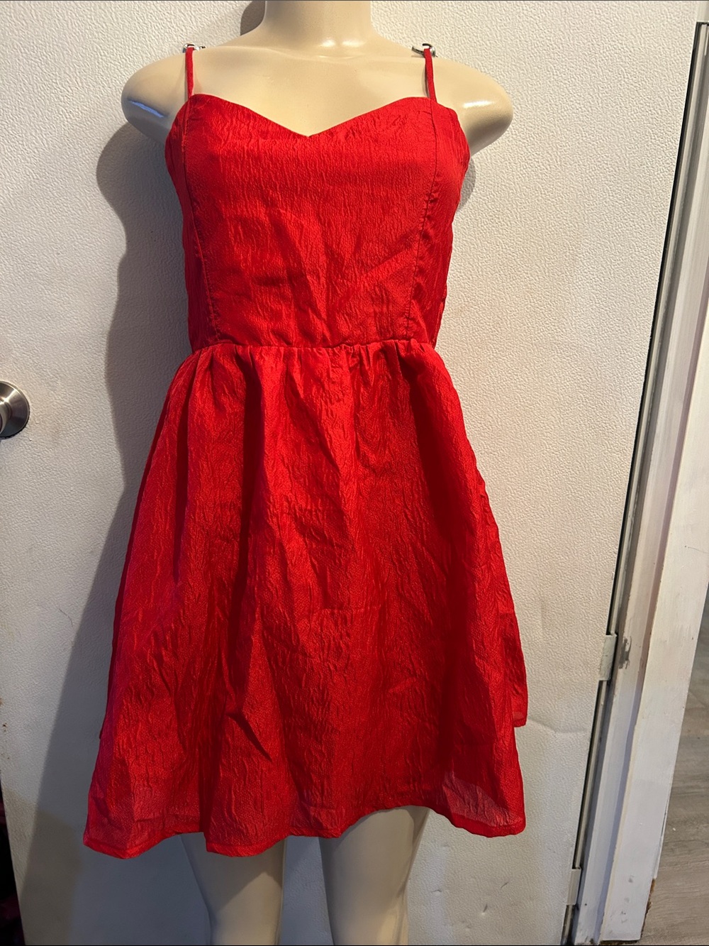 H&M Red Spaghetti-Strap Mini Dress